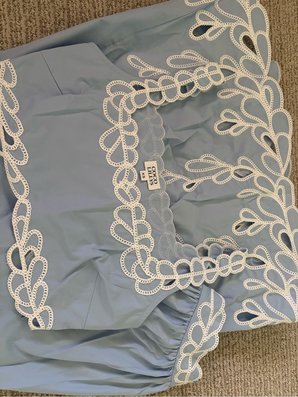 Cocolillys- NEW Olivia Set! Light Blue Embroidered Maxi Skirt and Top- Women - Picture 4 of 4